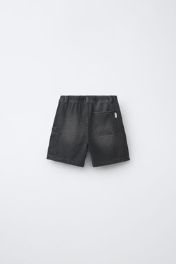 BERMUDA DENIM FLUIDA / Negro