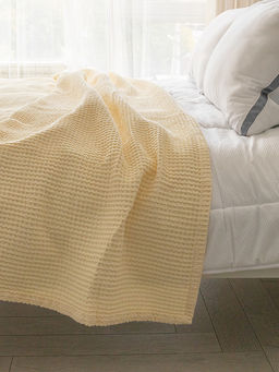 Покрывало вафельное 200x220 молочный 100% Хлопок - Denastia фото 8