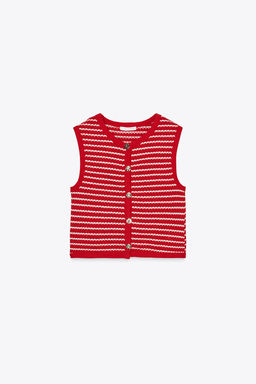 JACQUARD BUTTON WAISTCOAT TOP - Zara фото 26