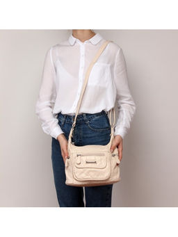 Сумка женская искусственная кожа Guecca-A 805, 1отд+карм/пер, плеч/ремень, бежевый SALE 235150 - Adelia фото 10