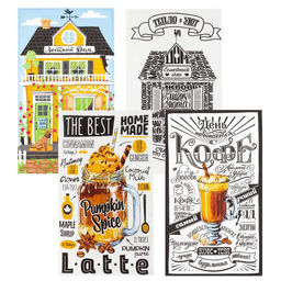 Набор кухонных полотенец Доляна Любимый дом, 35х60см-4шт, 100% хлопок  фото 2