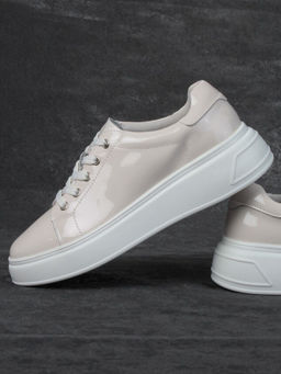 05-PDD215-1 BEIGE Кроссовки женские (натуральная кожа)