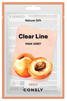 Consly Тканевая маска увлажняющая с экстрактом персика Clear Line Nature Gift Peach Mask Sheet (25 мл)  фото 2