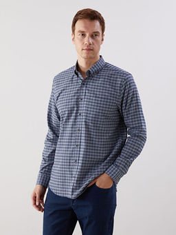 Regular Fit Uzun Kollu Ekose Oxford Erkek G?mlek