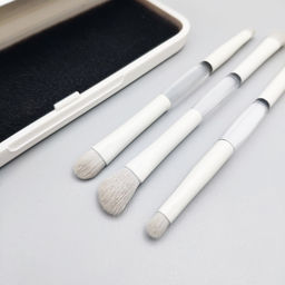 Nail Art Набор кистей для макияжа в футляре с зеркалом, 3 шт., белый фото 4