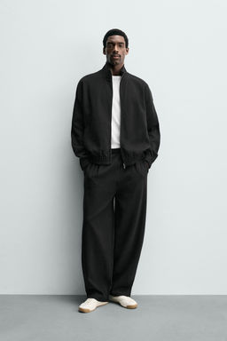 SUDADERA INTERLOCK CREMALLERA / Negro