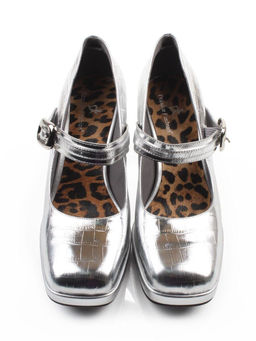 06-A126A-749C GREY/SILVER Туфли женские (натуральная кожа)