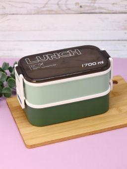 Ланчбокс "New style", green (ложка+вилка), 1700 мл