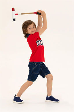 Красная футболка-поло для мальчика Неожиданная скидка в корзине - U.s. polo assn фото 3