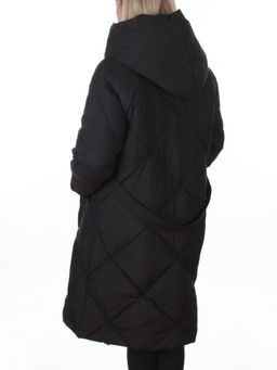 8870 BLACK Пальто зимнее женское оверсайз (200 гр. холлофайбер)