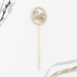 Цена за 2 шт. Топпер деревянный для кулича ХВ на пасху, 5.5?4.5 см