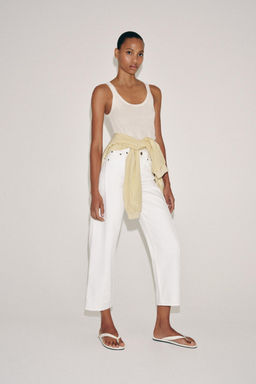 JEANS ZW COLLECTION ANKLE RELAXED TIRO MEDIO / Blanco - Zara фото 3