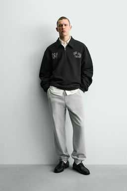 QUARTER-ZIP PRINTED SWEATSHIRT - Zara фото 9