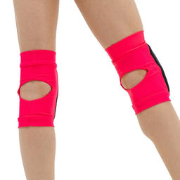 Наколенники для гимнастики и танцев Grace Dance, с уплотнителем, р. L, цвет чёрный/коралл  фото 3