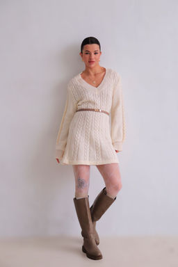 Martichelli Платье вязаное с косами айвори  фото 12