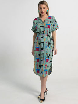 Платье Геометрия стиля (зеленое) П15602-6М - Lt collection фото 7
