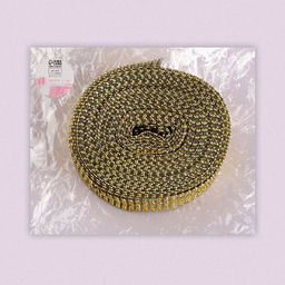 Лента с имитацией страз, 6 см, 9±1 м, цвет золотой