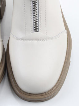 01-M43-11 LT.BEIGE Ботинки демисезонные женские (натуральная кожа, байка)