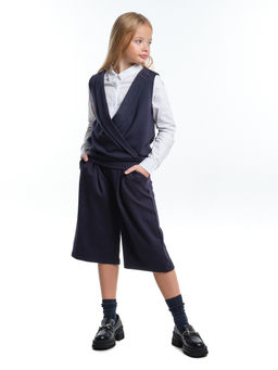Кюлоты для девочки школьные 22-7319 синий - Mini maxi фото 6