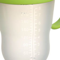 Бутылочка для кормления M&B, широкое горло Ø70 мм, от 6 мес, 250 мл, с ручками, силиконовая колба, зеленый