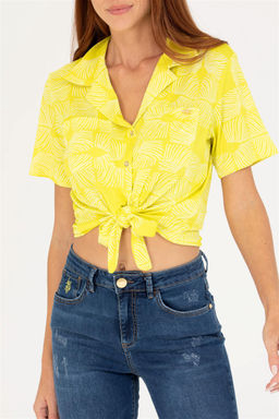 U. S. Polo Assn Женская неоново-желтая трикотажная рубашка - U.s. polo assn фото 13