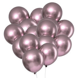 Цена за 3 шт. Воздушные шары латексные 12" «Хром», 5 шт., сиреневые