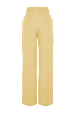 TRENDYOLMILLA Limited Edition Vizon Straight/Duz Kesim Pilili Dokuma Kumas Pantolon TWOAW23PL00401 фото 15