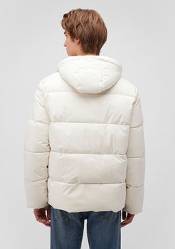 Kapusonlu Beyaz Sisme Mont - Mavi фото 5