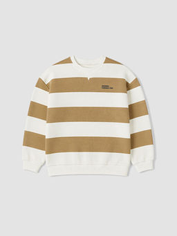 Bisiklet Yaka ?izgili Erkek ?ocuk Sweatshirt
