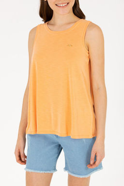 U. S. Polo Assn Женская оранжевая футболка без рукавов с круглым вырезом - U.s. polo assn фото 6