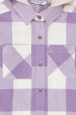 Сиреневая рубашка с капюшоном и длинными рукавами для девочки - U.s. polo assn фото 11