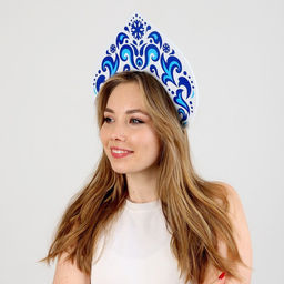 Кокошник карнавальный «Снежная принцесса», фетра