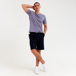 Футболка мужская MINAKU: Basic line MAN, размер 52, серо-голубая