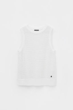 Блуза-топ Very Neat ЕВ 30153 молочный из хлопка и акрила  фото 5