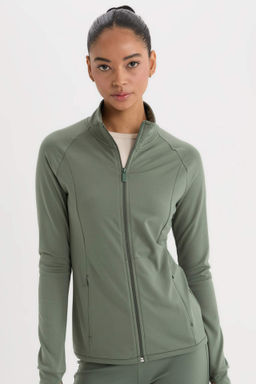 DeFactoFit Fitted Dik Yaka Cift Cepli Fermuarl? Spor H?rka  фото 5