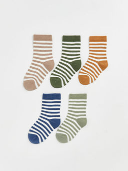 ?izgili Erkek Bebek Soket ?orap 5li