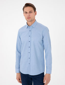 A__k Mavi Slim Fit Uzun Kollu G_mlek