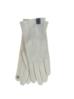 Перчатки осенние из мягкого трикотажа, цвет белый - Greta фото 2