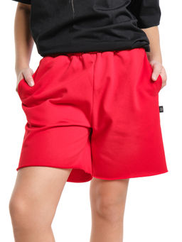 Шорты для спорта для девочки свободные отрезные 22-7677 красный - Mini maxi фото 2
