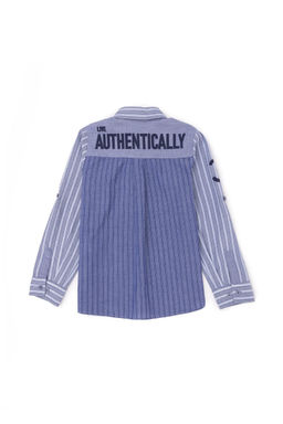 Темно-синяя рубашка с длинным рукавом для мальчика - U.s. polo assn фото 2