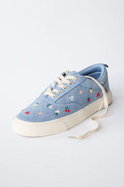 BAMBA ALGOD?N BORDADOS / Azul Lavanda - Zara фото 3