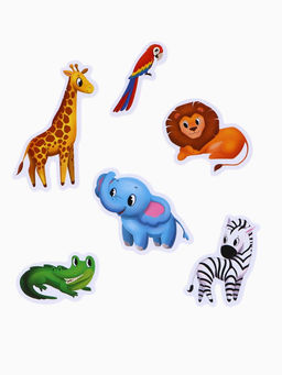 Игрушки - стикеры для купания в ванне «Зоопарк», EVA, набор 12 шт.