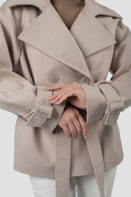 01-12223 Пальто женское демисезонное (пояс) - El podio фото 7