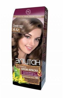 Стойкая крем-краска д/в "ЭЛИТАН" №6.12 перламутр.-каштановый. 30
