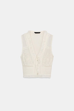 EMBROIDERED TIE TOP - Zara фото 13