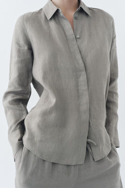 ZW COLLECTION 100% LINEN SHIRT - Zara фото 6