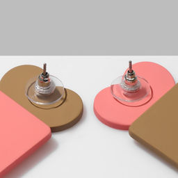 Серьги Сердце с квадратом, цвет розово-коричневый - Queen fair фото 2