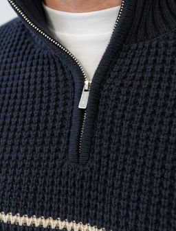 VILATTE / Свитер фактурной крупной вязки с металлической молнией  фото 2