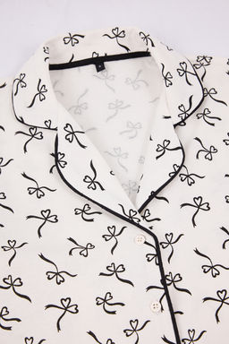 Beyaz %100 Pamuklu Kurdele Desenli Biyeli Orme Pijama Tak?m? THMSS26PT00026 - Trendyolmilla фото 14