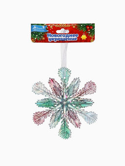 Ёлочная игрушка Зимнее волшебство. Снежинка пушистая, 1111 см, разноцветная фото 10